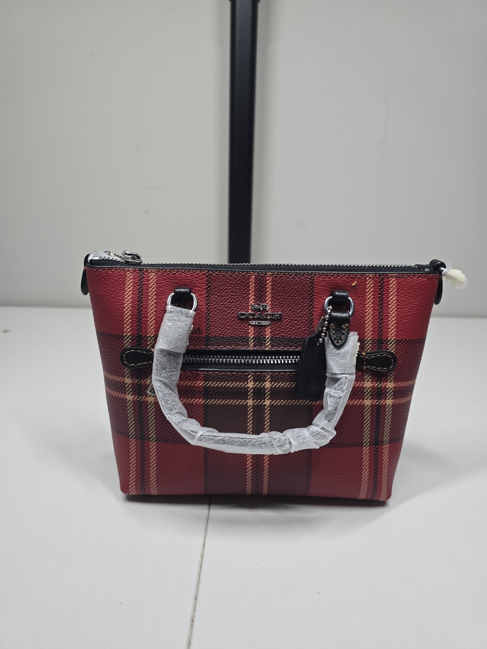 COACH Rowan Satchel Red Tartan Plaid Crossbody Bag CC147 New Unused.